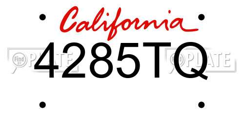 4285TQ California License Plate
