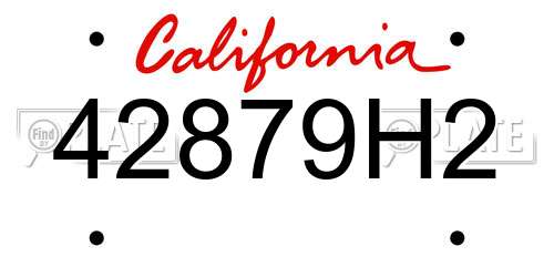 42879H2 California License Plate
