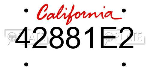42881E2 California License Plate