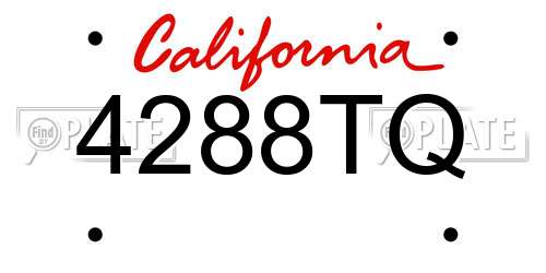4288TQ California License Plate