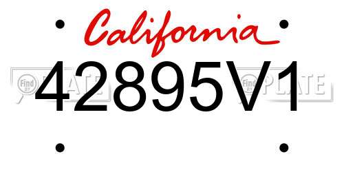 42895V1 California License Plate