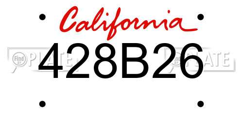 428B26 California License Plate