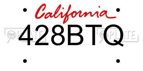 428BTQ California License Plate