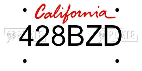 428BZD California License Plate