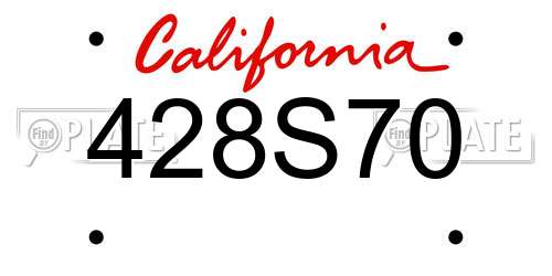 428S70 California License Plate