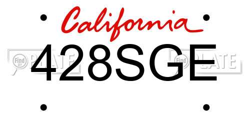 428SGE California License Plate
