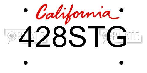 428STG California License Plate