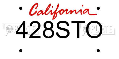 428STO California License Plate