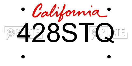 428STQ California License Plate