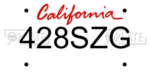 428SZG California License Plate