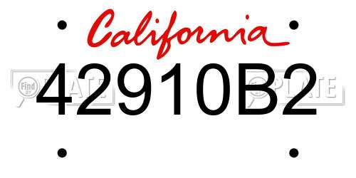 42910B2 California License Plate