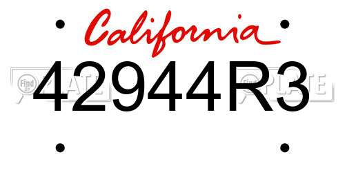42944R3 California License Plate