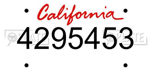 4295453 California License Plate