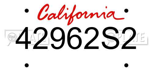 42962S2 California License Plate