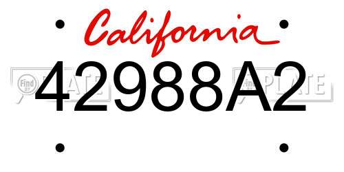 42988A2 California License Plate