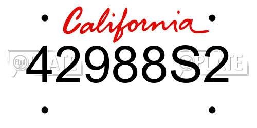 42988S2 California License Plate