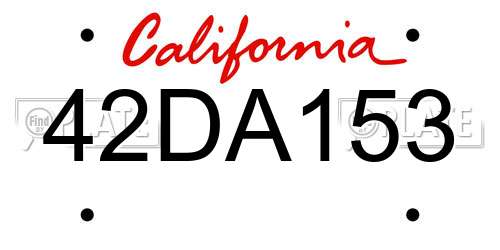 42DA153 California License Plate