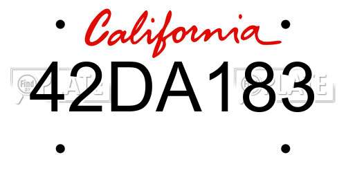 42DA183 California License Plate