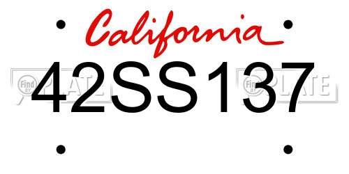 42SS137 California License Plate