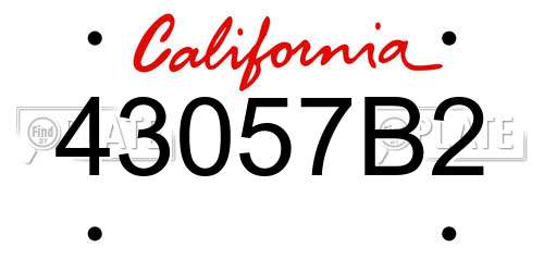 43057B2 California License Plate