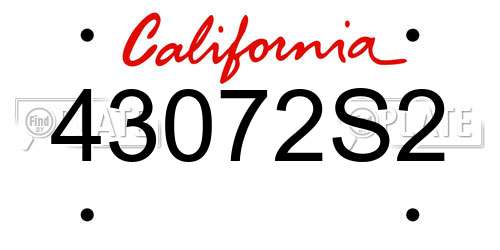 43072S2 California License Plate