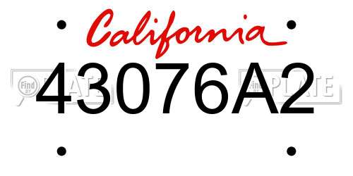43076A2 California License Plate