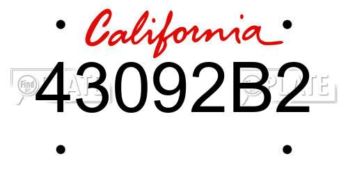 43092B2 California License Plate