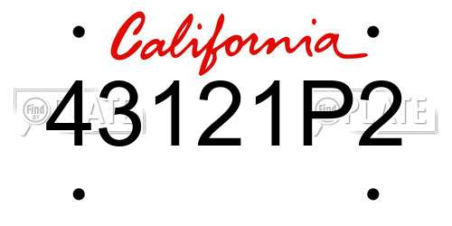 43121P2 California License Plate