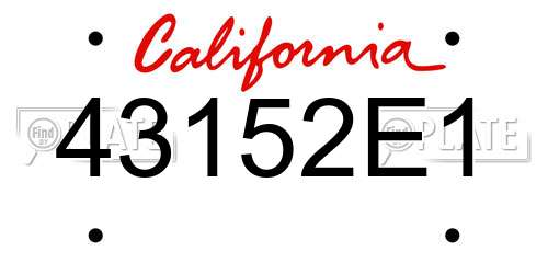 43152E1 California License Plate