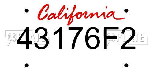 43176F2 California License Plate