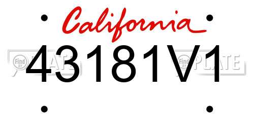 43181V1 license plate in CA state