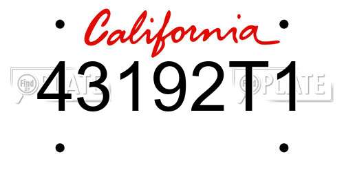 43192T1 California License Plate