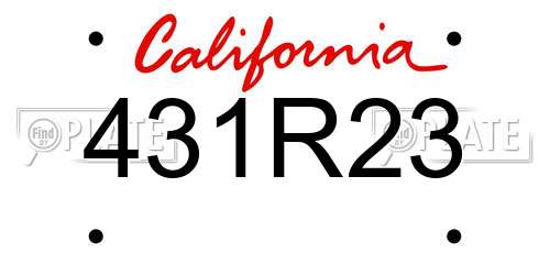 431R23 California License Plate