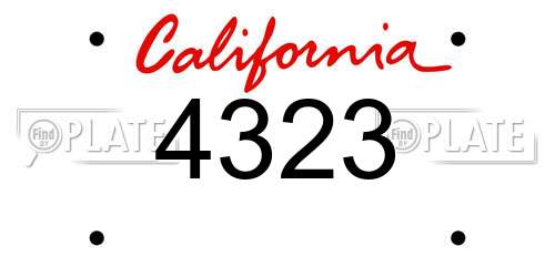 4323 California License Plate