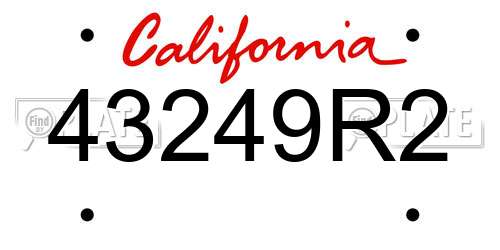 43249R2 California License Plate