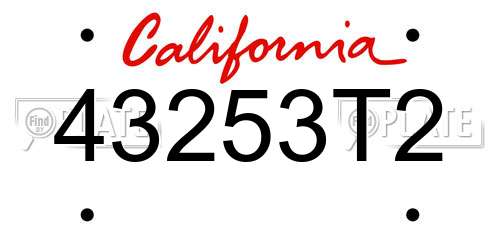 43253T2 California License Plate