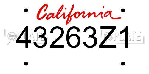 43263Z1 California License Plate