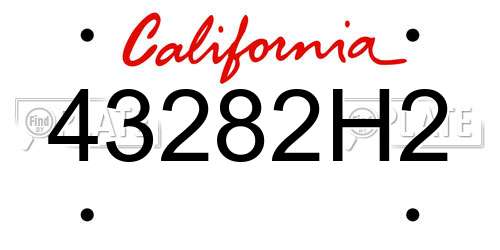 43282H2 California License Plate