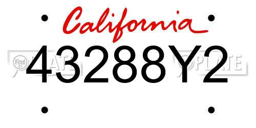 43288Y2 California License Plate