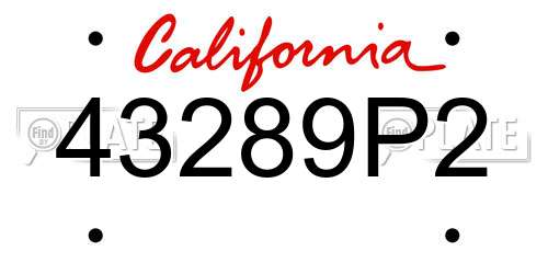 43289P2 California License Plate