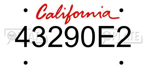 43290E2 California License Plate