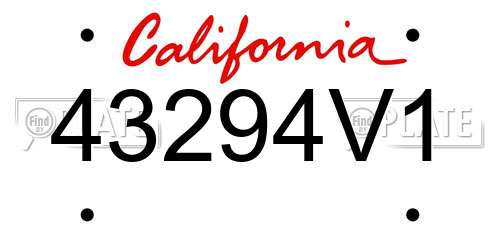 43294V1 California License Plate