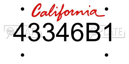 43346B1 California License Plate