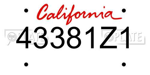 43381Z1 California License Plate