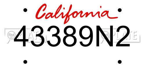 43389N2 California License Plate