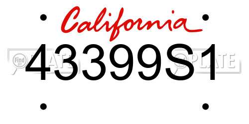 43399S1 California License Plate