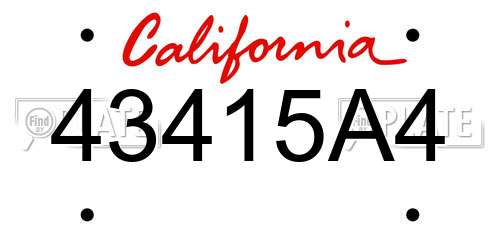 43415A4 California License Plate
