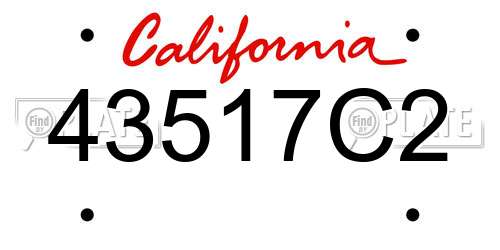 43517C2 California License Plate