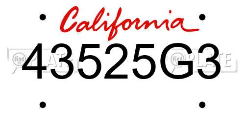 43525G3 California License Plate