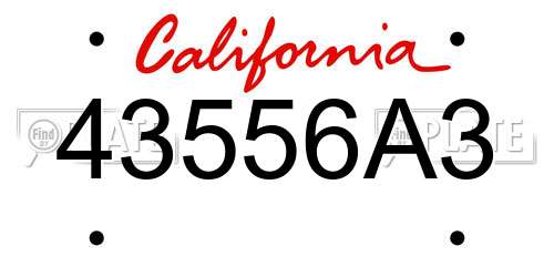 43556A3 California License Plate